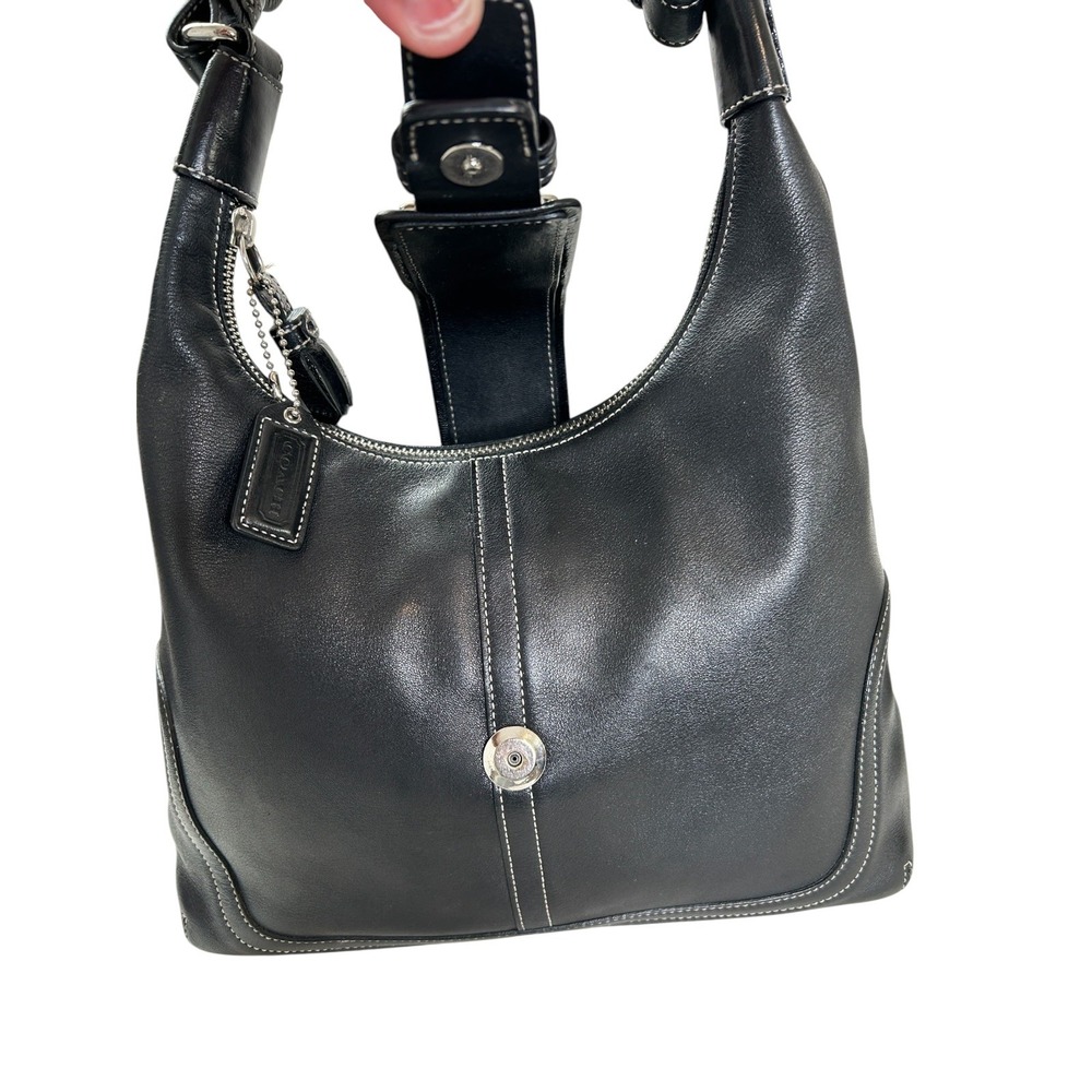 Vintage Coach Soho Leather Hamptons Soho Buckle Flap Buckle Shoulder Bag Y2K - Picture 2 of 15